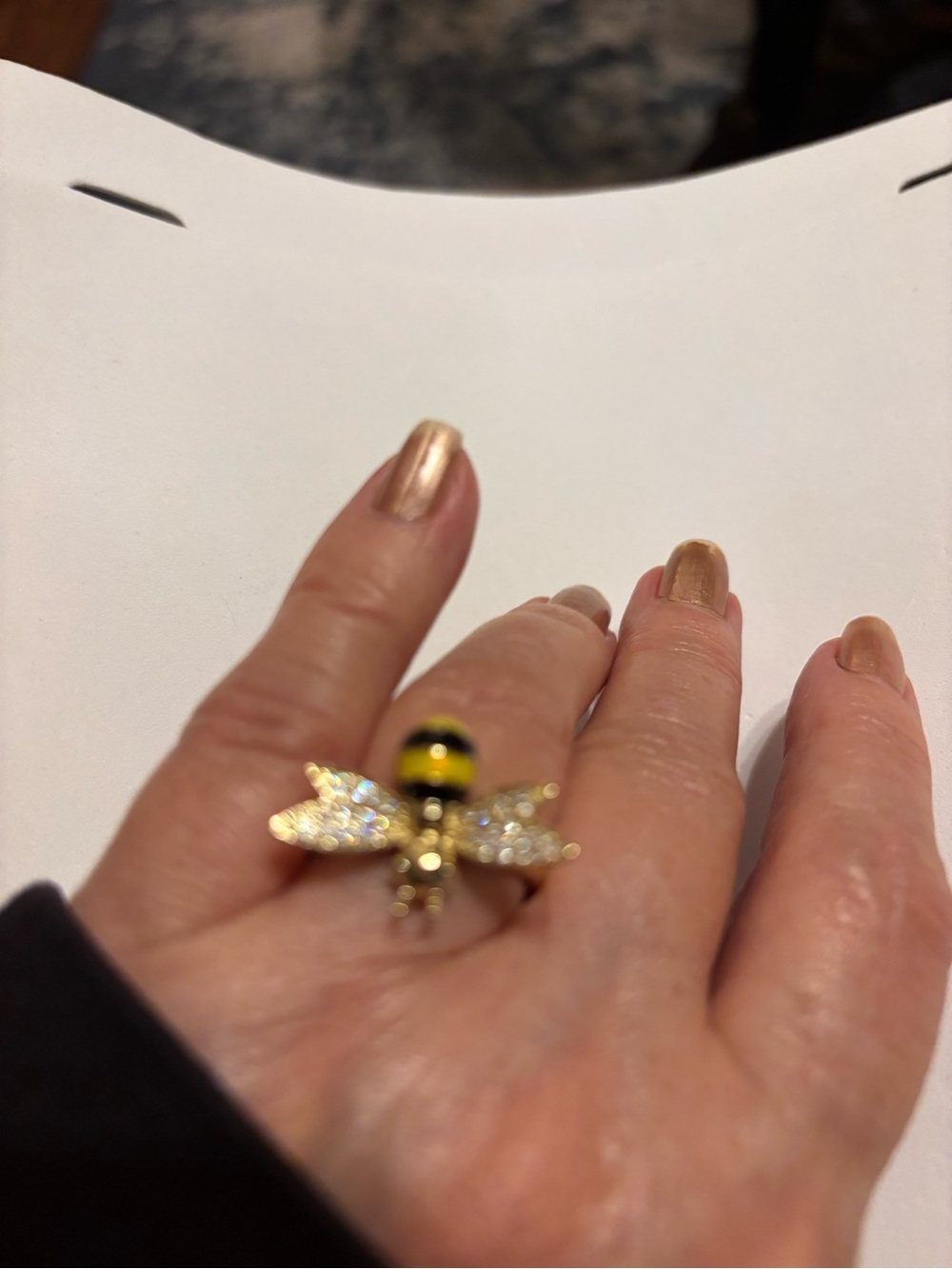 New Bubble bee Brazilian Gold Filled With Zirconia  Crystals Size 8